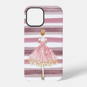 Schöne Ballerina Pastellrosa Streifen iPhone 12 Pro Hülle