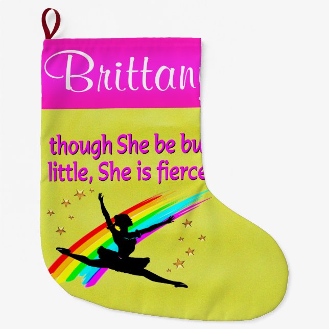 SCHÖNE BALLERINA PERSONALISIERTER STRUMPF GROßER WEIHNACHTSSTRUMPF (Vorderseite)