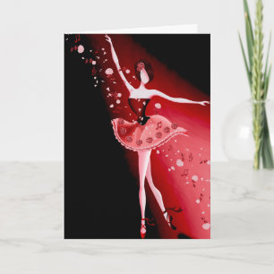 Schöne Ballerina & Rosen Grußkarte Karte