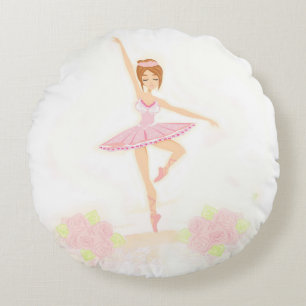 Schöne Ballerina runde Kissen