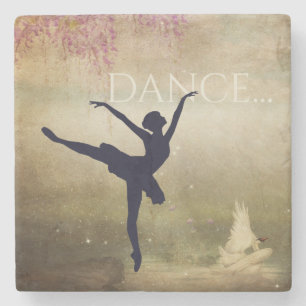 Schöne Ballerina Schwanensee Vintage Tanz Steinuntersetzer