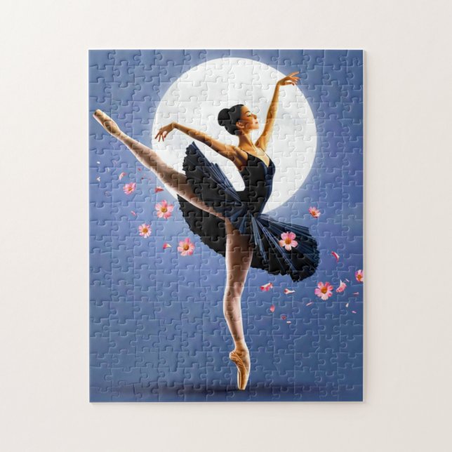 Schöne Ballerina Tanz beim Mondlicht Puzzle (Vertikal)
