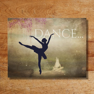 Schöne Ballerina und Swan Dance Postkarte