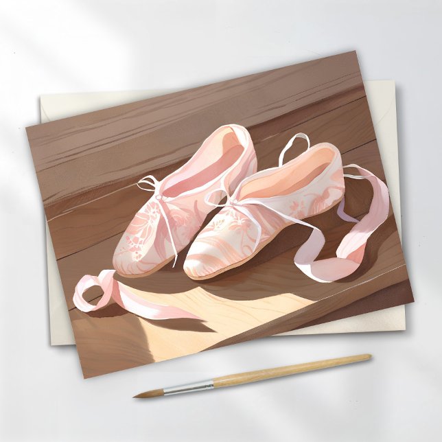 Schöne Ballet-Slippers | Hübsch rosa Postkarte (Von Creator hochgeladen)
