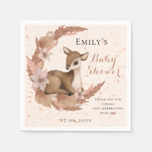 Schöne Bambi & Blume Pastel Pink Babydusche Serviette
