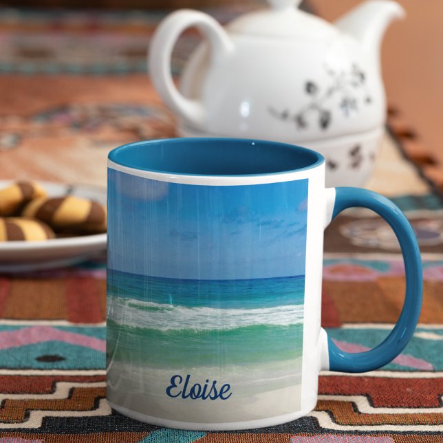 Schöne Beach Fotografie Blue Ocean Custom Tasse (Von Creator hochgeladen)