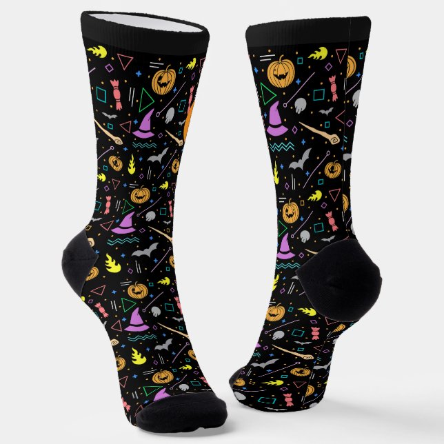 Schöne Beängstigende Halloween-Muster Socken (Gewinkelt)