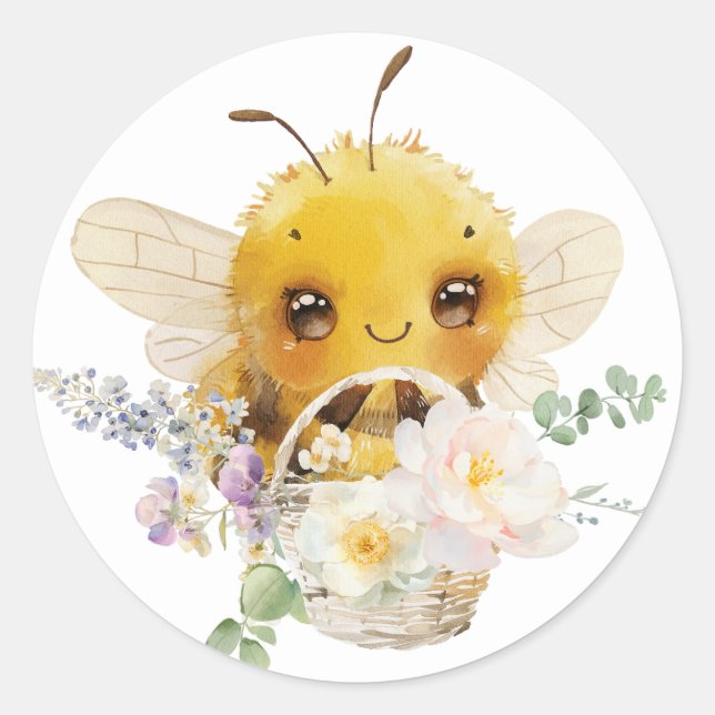 Schöne Bee-Aufkleber Runder Aufkleber (Vorderseite)
