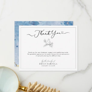 Schöne Beerdigung Dankeschön Karte mit Dove Akzent