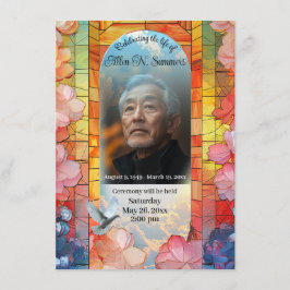 Schöne Beerdigungsankündigung, verkleidete Glaskar Begleitkarte