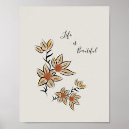 Schöne beige abgeschiedene Blume Poster