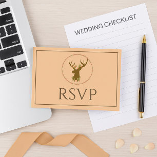 Schöne Beige Response UAWG RSVP Karte