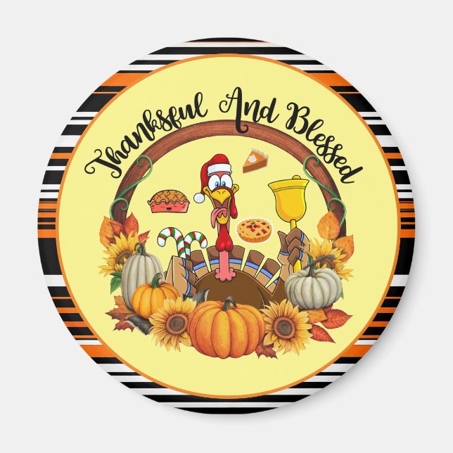 Schöne, beliebte Erntedank Herbstkollektion Magnet (Vorne)
