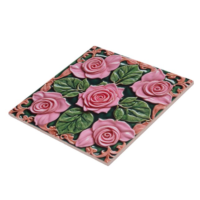 Schöne beliebte Sammlung rosa Rosen Fliese (Seite)