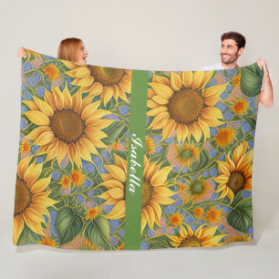 Schöne, beliebte Sonnenblumensammlung Fleecedecke
