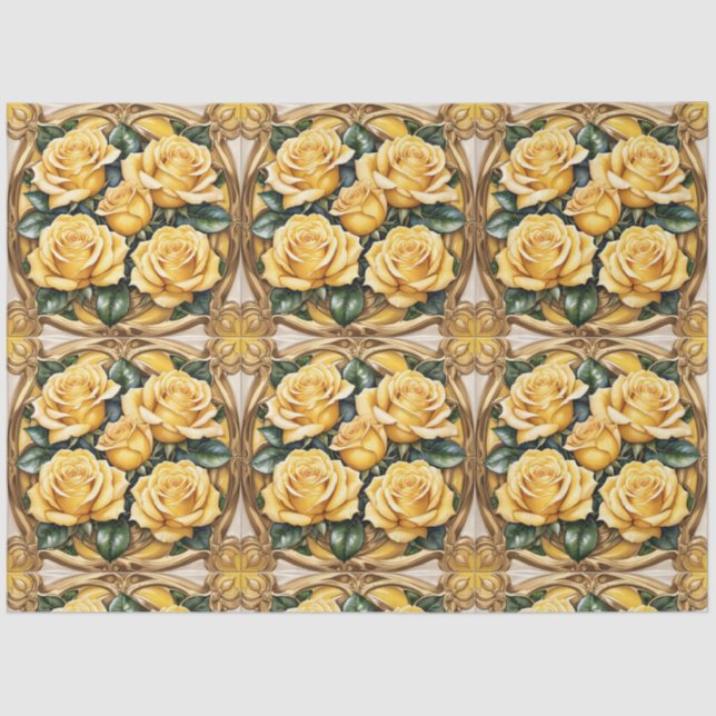 Schöne, beliebte Yellow Rose Collection Seidenpapier (Vorderseite)