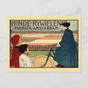 Schöne Belle-Epoque-niederländische Vintage-Fahrra Postkarte