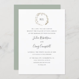 Schöne BellFlowers feierliche Mono-Hochzeit Einladung