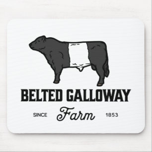 Schöne Belted Galloway Kuh rundes Abzeichen oder D Mousepad