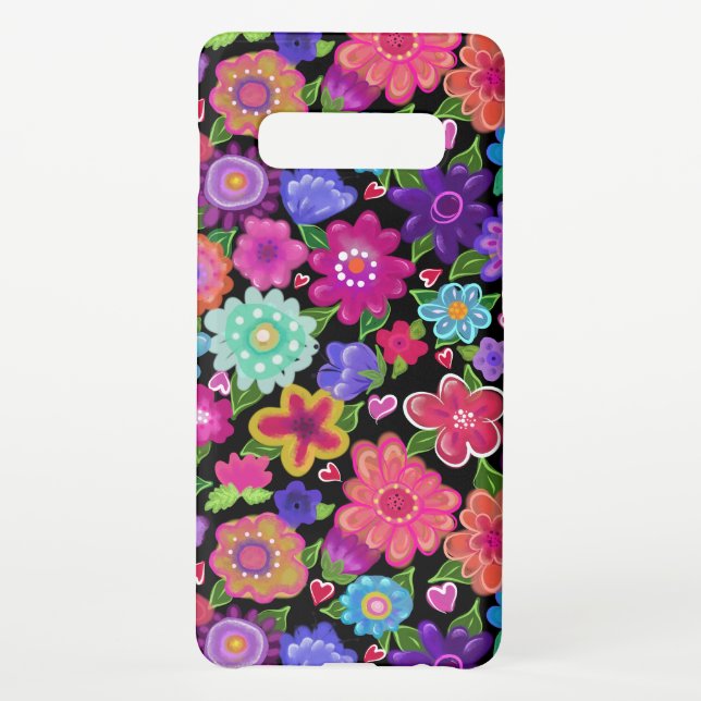 Schöne bemalte Boho-Blume Samsung Galaxy Hülle (Rückseite)