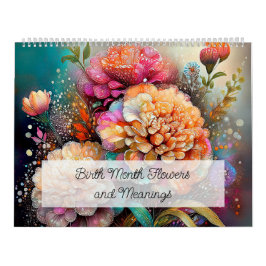 Schöne bemalte Geburtsmonate Blume Kalender