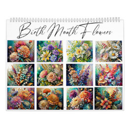 Schöne bemalte Geburtsmonate Blume Kalender