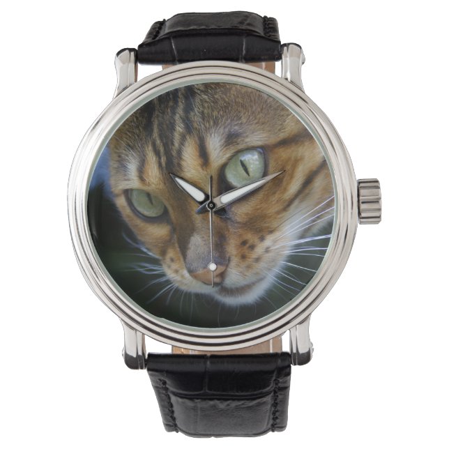 Schöne Bengalische Katze Armbanduhr (Vorderseite)