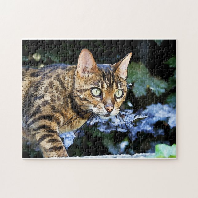 Schöne bengalische Katze Puzzle (Horizontal)