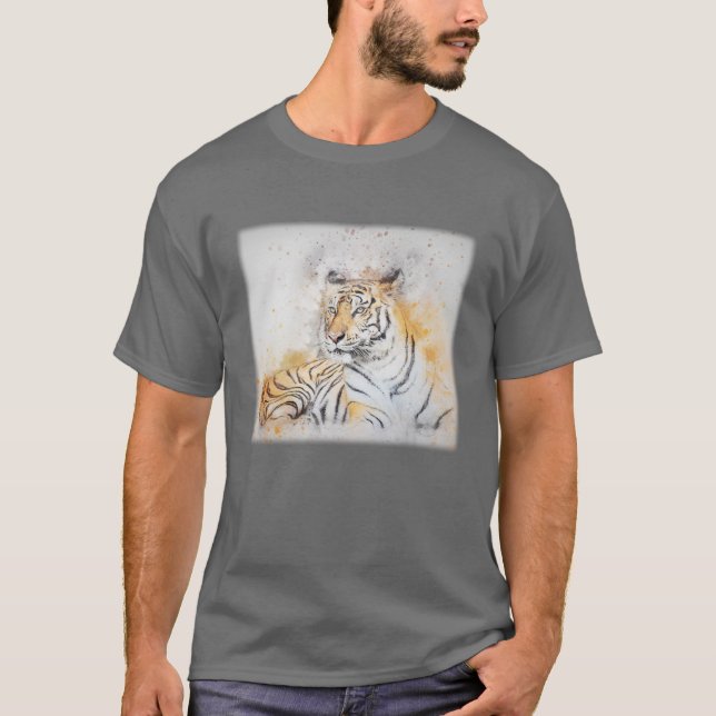 Schöne Bengalische Tiger Malerei T - Shirt (Vorderseite)