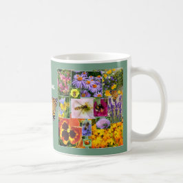 Schöne benutzerdefinierte Blume und InsektenCollag Kaffeetasse