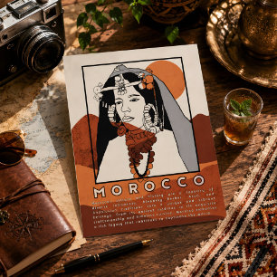 Schöne Berber Frau in Marrakesch Marokko Postkarte