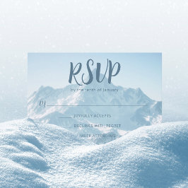 Schöne Bergfotografie Winterhochzeit RSVP Karte