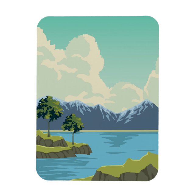 Schöne Berglandschaft Magnet (Vertikal)