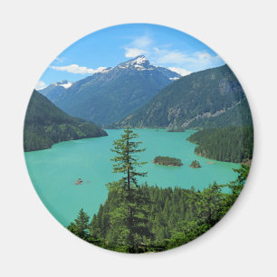 Schöne Bergsee-Landschaft in Washington Magnet