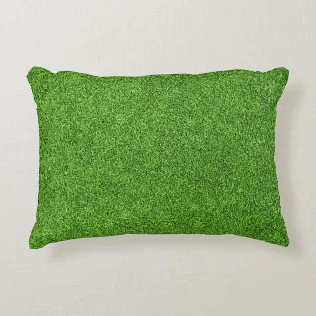 Schöne Beschaffenheit des grünen Grases vom Dekokissen (Vorderseite)