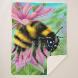 Schöne Biene auf einer rosa Blume Nah Sherpadecke