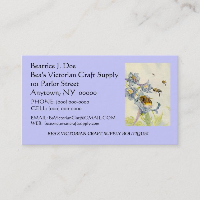 SCHÖNE BIENEN AUF BLUMEN ~ GESCHÄFT ~CONTACT KARTE (Vorderseite)