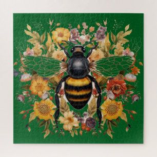 Schöne Bienen und Wildblumen Puzzle