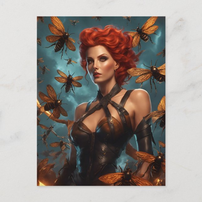 Schöne Bienenvölkerin Postkarte (Vorderseite)