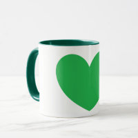 Schöne Big Green Heart Design Coffee Tasse
