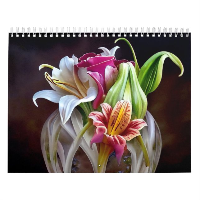 Schöne Bilder der KI Blume King Protea Lilies Kalender (Titelbild)