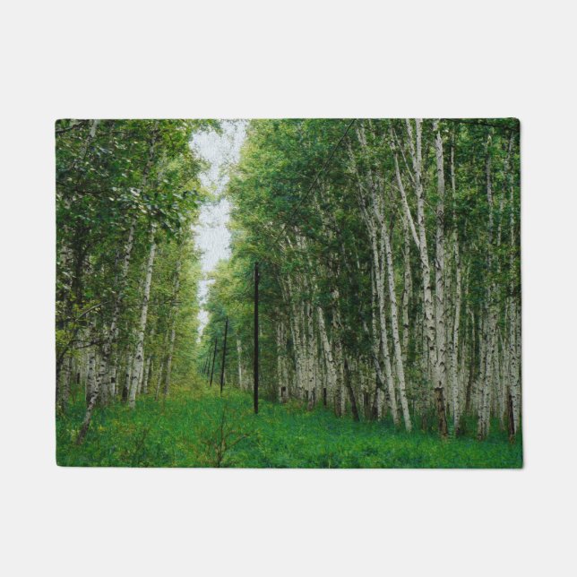 Schöne Birch Tree Wald Kunst Fußmatte (Vorderseite)