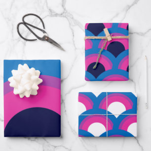 Schöne Bisexuelle Fahne Rainbow Black Geschenkpapier Set