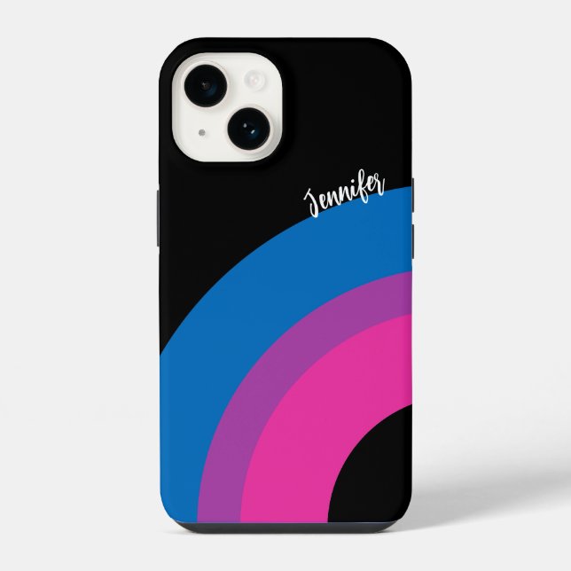 Schöne Bisexuelle Flagge Niedlich Personalisiert iPhone Hülle (Rückseite)