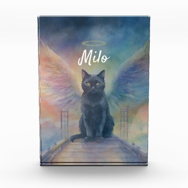 Schöne Black Cat Art Pet Memorial Geschenk Fotoblock (Vorderseite)