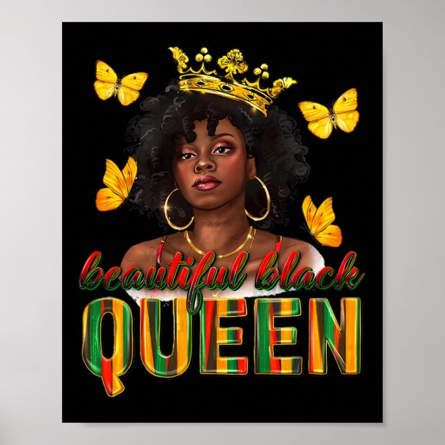 Schöne Black Queen Dripping Afro Melanin Junete Poster (Vorne)