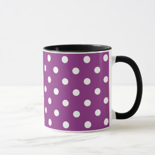 Schöne BlackBerry-Farbe mit weißen Polka-Punkten Tasse