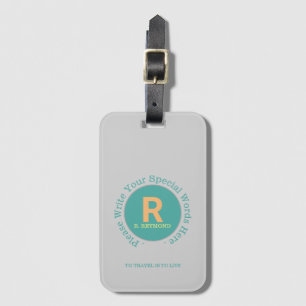schöne blassfarbene monogramm gepäckanhänger