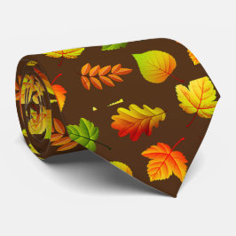 Schöne Blätter des Herbstes auf Brown Krawatte