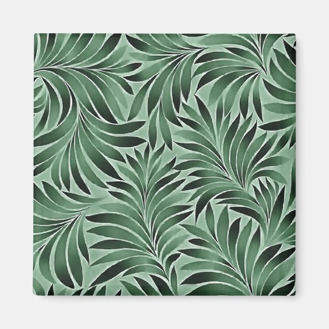 Schöne Blätter Jade und Meeresgrün Magnet (Vorne)